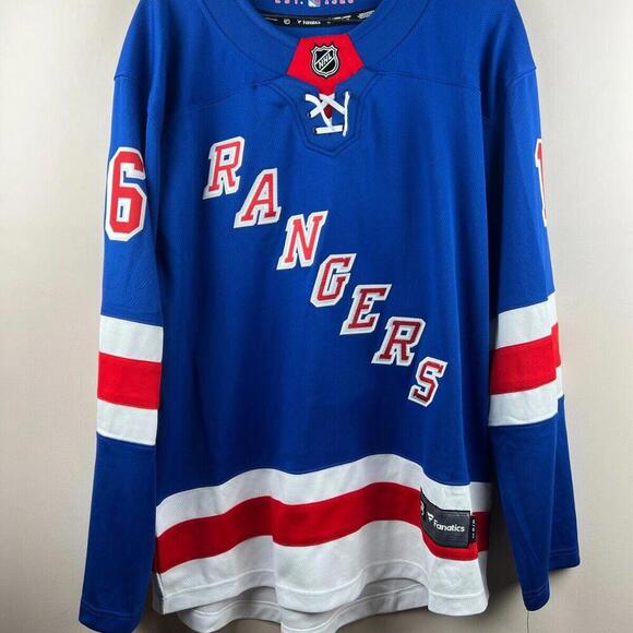 NWT Fanatics  New York Rangers Hockey Blue Jersey #16 Vincent Trocheck Medium - Picture 1 of 9
